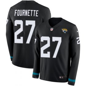 Wholesale Cheap Nike Jaguars #27 Leonard Fournette Black Team Color Men\'s Stitched NFL Limited Therma Long Sleeve Jersey