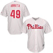 Wholesale Cheap Phillies #49 Jake Arrieta White(Red Strip) Cool Base Stitched Youth MLB Jersey