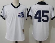 Wholesale Cheap Mitchell And Ness 1981 White Sox #45 Michael Jordan White Throwback Stitched MLB Jersey