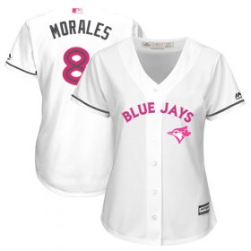 Wholesale Cheap Blue Jays #8 Kendrys Morales White Mother\'s Day Cool Base Women\'s Stitched MLB Jersey