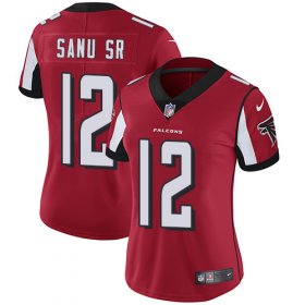 Wholesale Cheap Nike Falcons #12 Mohamed Sanu Sr Red Team Color Women\'s Stitched NFL Vapor Untouchable Limited Jersey