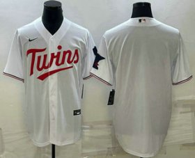 Cheap Men\'s Minnesota Twins Blank White Red Stitched MLB Cool Base Nike Jersey