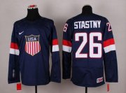 Wholesale Cheap 2014 Olympic Team USA #26 Paul Stastny Navy Blue Stitched NHL Jersey