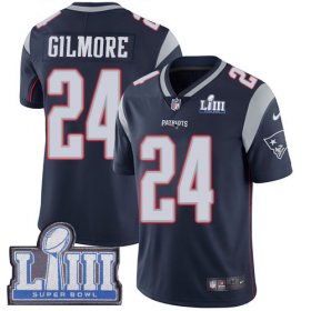 Wholesale Cheap Nike Patriots #24 Stephon Gilmore Navy Blue Team Color Super Bowl LIII Bound Men\'s Stitched NFL Vapor Untouchable Limited Jersey