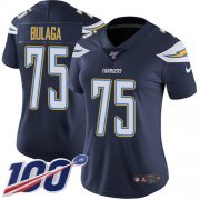 Wholesale Cheap Nike Chargers #75 Bryan Bulaga Navy Blue Team Color Women's Stitched NFL 100th Season Vapor Untouchable Limited Jersey