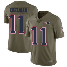 Wholesale Cheap Nike Patriots #11 Julian Edelman Olive Youth Stitched NFL Limited 2017 Salute to Service Jersey