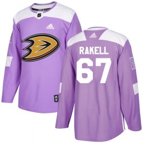 Wholesale Cheap Adidas Ducks #67 Rickard Rakell Purple Authentic Fights Cancer Stitched NHL Jersey