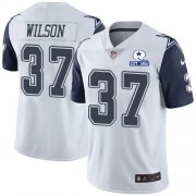 Wholesale Cheap Nike Cowboys #37 Donovan Wilson White Men's Stitched With Established In 1960 Patch NFL Limited Rush Jersey