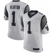 Wholesale Cheap Nike Panthers #1 Cam Newton Gray Men's Stitched NFL Limited Gridiron Gray II Jersey