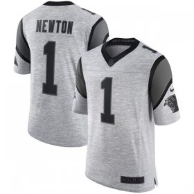 Wholesale Cheap Nike Panthers #1 Cam Newton Gray Men\'s Stitched NFL Limited Gridiron Gray II Jersey