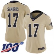 Wholesale Cheap Nike Saints #17 Emmanuel Sanders Gold Women's Stitched NFL Limited Inverted Legend 100th Season Jersey