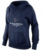 Wholesale Cheap Women's Atlanta Falcons Big & Tall Critical Victory Pullover Hoodie Navy Blue