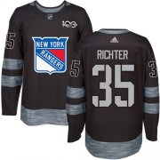 Wholesale Cheap Adidas Rangers #35 Mike Richter Black 1917-2017 100th Anniversary Stitched NHL Jersey