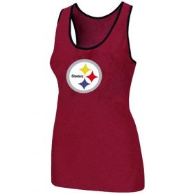 Wholesale Cheap Women\'s Nike Pittsburgh Steelers Big Logo Tri-Blend Racerback Stretch Tank Top Red