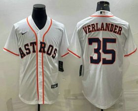 Wholesale Cheap Men\'s Houston Astros #35 Justin Verlander White Stitched MLB Cool Base Nike Jersey