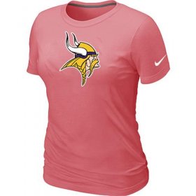 Wholesale Cheap Women\'s Nike Minnesota Vikings Pink Logo T-Shirt