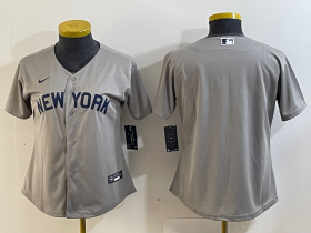 Cheap Women\'s New York Yankees Blank Gray Field of Dreams Cool Base Jersey