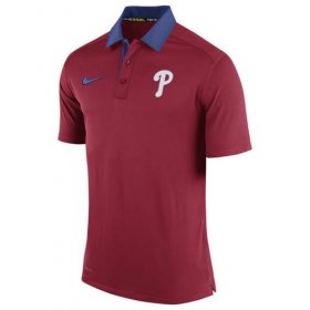 Wholesale Cheap Men\'s Philadelphia Phillies Nike Red Authentic Collection Dri-FIT Elite Polo