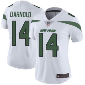 Wholesale Cheap Nike Jets #14 Sam Darnold White Women\'s Stitched NFL Vapor Untouchable Limited Jersey