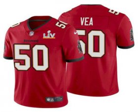Wholesale Cheap Men\'s Tampa Bay Buccaneers #50 Vita Vea Red 2021 Super Bowl LV Limited Stitched NFL Jersey