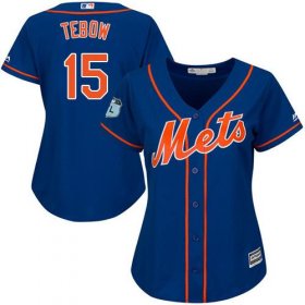 Wholesale Cheap Mets #15 Tim Tebow Blue Alternate Women\'s Stitched MLB Jersey