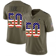 Wholesale Cheap Nike Cowboys #50 Sean Lee Olive/USA Flag Youth Stitched NFL Limited 2017 Salute to Service Jersey