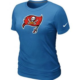 Wholesale Cheap Women\'s Nike Tampa Bay Buccaneers Logo NFL T-Shirt Light Blue