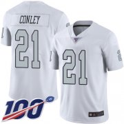 Wholesale Cheap Nike Raiders #21 Gareon Conley White Men's Stitched NFL Limited Rush 100th Season Jersey