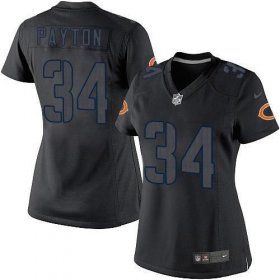 Wholesale Cheap Nike Bears #34 Walter Payton Black Impact Women\'s Stitched NFL Limited Jersey