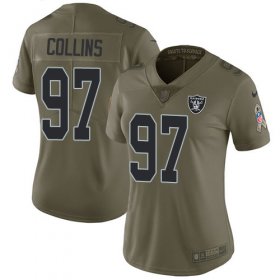 Wholesale Cheap Nike Raiders #97 Maliek Collins Olive Women\'s Stitched NFL Limited 2017 Salute To Service Jersey