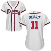 Wholesale Cheap Braves #11 Ender Inciarte White Home Women's Stitched MLB Jersey