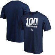 Wholesale Cheap New York Yankees #99 Aaron Judge Majestic 100th Career Home Run T-Shirt Navy