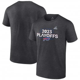 Cheap Men\'s Buffalo Bills Heather Charcoal 2023 Playoffs T-Shirt