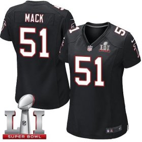 Wholesale Cheap Nike Falcons #51 Alex Mack Black Alternate Super Bowl LI 51 Women\'s Stitched NFL Elite Jersey