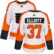 Wholesale Cheap Adidas Flyers #37 Brian Elliott White Road Authentic Women's Stitched NHL Jersey