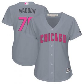 Wholesale Cheap Cubs #70 Joe Maddon Grey Mother\'s Day Cool Base Women\'s Stitched MLB Jersey
