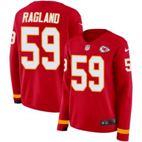 Wholesale Cheap Nike Chiefs #59 Reggie Ragland Red Team Color Women\'s Stitched NFL Limited Therma Long Sleeve Jersey