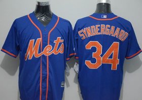 Wholesale Cheap Mets #34 Noah Syndergaard Blue New Cool Base Alternate Home Stitched MLB Jersey