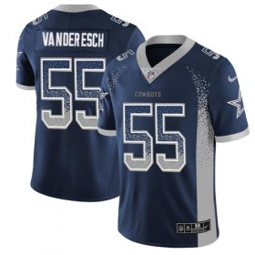 Wholesale Cheap Nike Cowboys #55 Leighton Vander Esch Navy Blue Team Color Men\'s Stitched NFL Limited Rush Drift Fashion Jersey