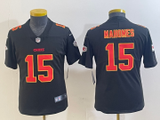 Cheap Youth Kansas City Chiefs #15 Patrick Mahomes Black Fashion Vapor Limited Stitched Jersey