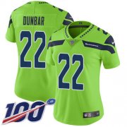Wholesale Cheap Nike Seahawks #22 Quinton Dunbar Green Women's Stitched NFL Limited Rush 100th Season Jersey