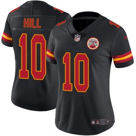 Wholesale Cheap Nike Chiefs #10 Tyreek Hill Black Women\'s Stitched NFL Limited Rush Jersey