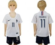 Wholesale Cheap France #11 Dembele Away Kid Soccer Country Jersey