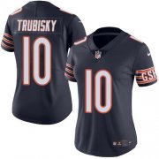Wholesale Cheap Nike Bears #10 Mitchell Trubisky Navy Blue Team Color Women's Stitched NFL Vapor Untouchable Limited Jersey