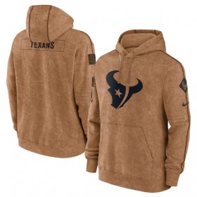Wholesale Cheap Men\'s Houston Texans 2023 Brown Salute to Service Pullover Hoodie