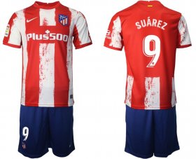 Wholesale Cheap Men 2021-2022 Club Atletico Madrid home red 9 Nike Soccer Jerseys