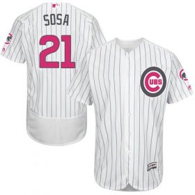 Wholesale Cheap Cubs #21 Sammy Sosa White(Blue Strip) Flexbase Authentic Collection Mother\'s Day Stitched MLB Jersey
