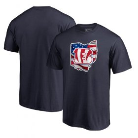 Wholesale Cheap Men\'s Cincinnati Bengals NFL Pro Line by Fanatics Branded Navy Banner State T-Shirt