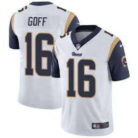 Wholesale Cheap Nike Rams #16 Jared Goff White Men\'s Stitched NFL Vapor Untouchable Limited Jersey