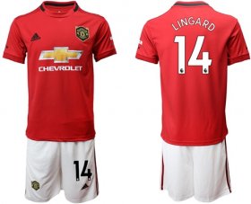 Wholesale Cheap Manchester United #14 Lingard Red Home Soccer Club Jersey
